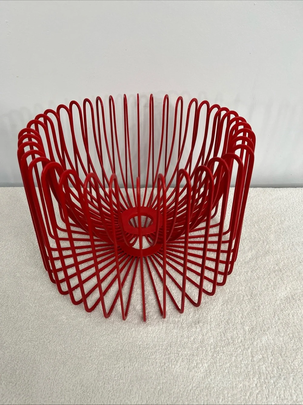 Vintage Ikea Trådig Fruit Basket – Ehlen Johansson Red Wire Bowl  1990s Rare